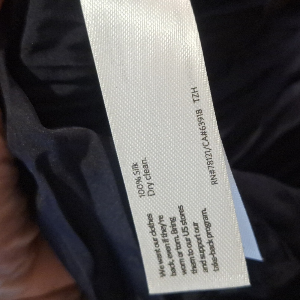 Eileen Fisher Crushed Silk Long Tank Top Navy Blue Size Medium - Picture 9 of 10